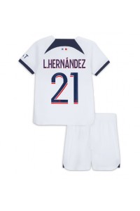 Fotbalové Dres Paris Saint-Germain Lucas Hernandez #21 Dětské Venkovní Oblečení 2023-24 Krátký Rukáv (+ trenýrky)